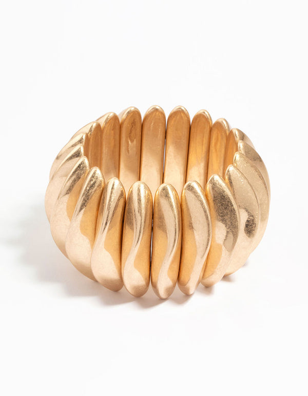 Gold Disc Stretch Bracelet