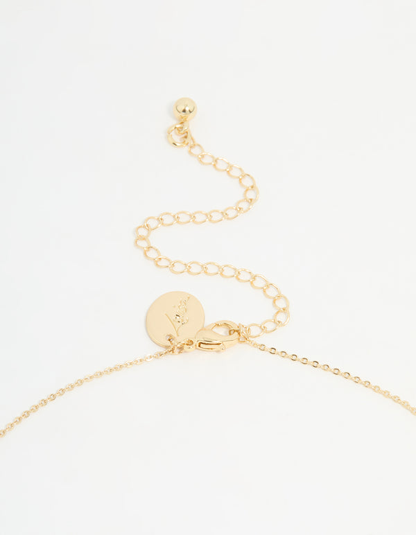 Gold Plated Mini Heart Banner Necklace