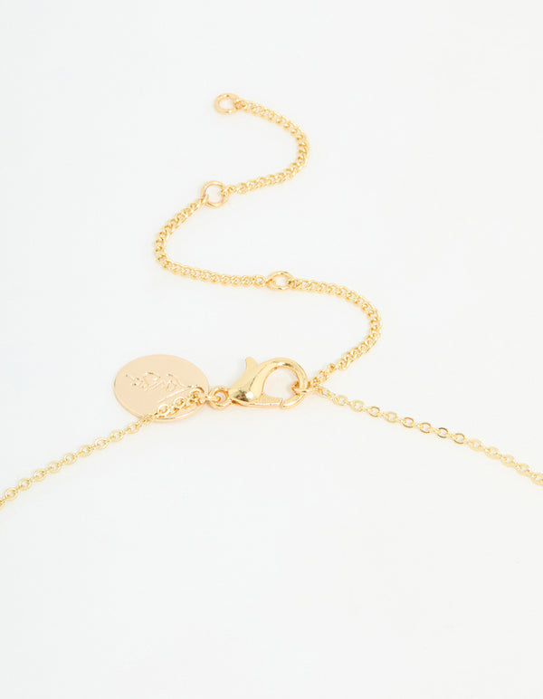 Gold Plated Cubic Zirconia Flower Necklace