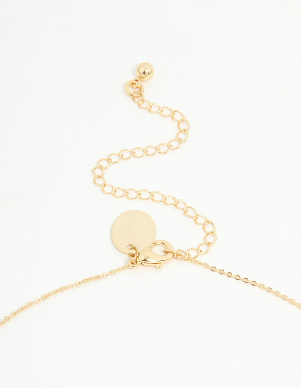 Gold Plated Cubic Zirconia Butterfly Teardrop Necklace