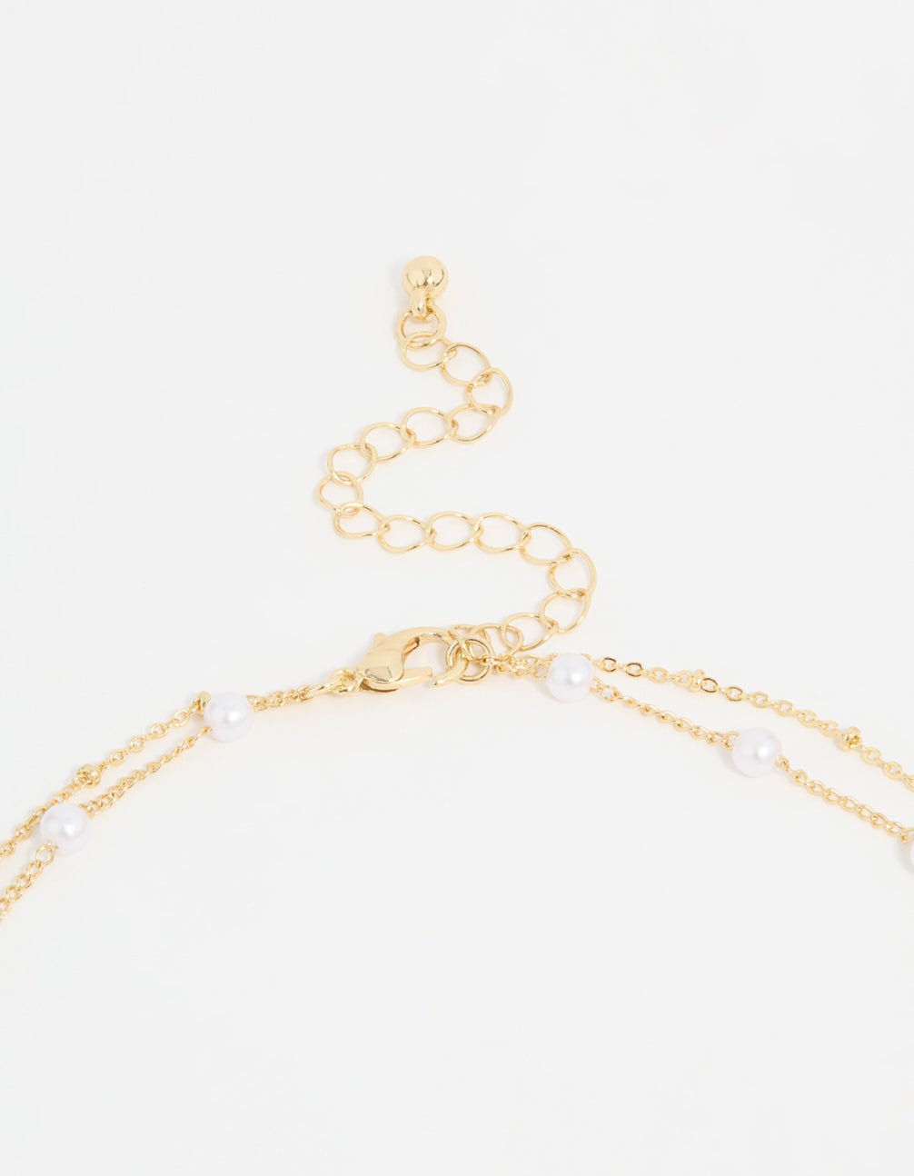 Gold Plated Pearl Butterfly Layered Necklace