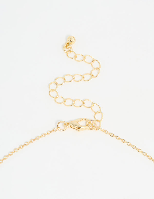 Gold Plated Diamante Butterfly Dainty Charm Necklace