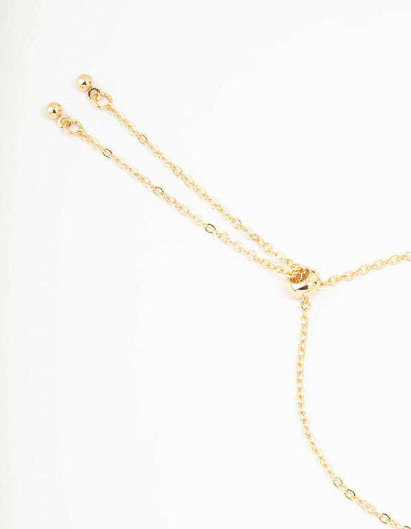 Gold Plated Cubic Zirconia Oval & Round Toggle Bracelet