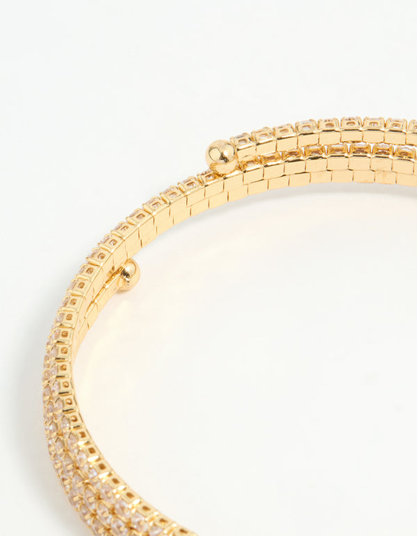Gold Plated Cupchain Wrap Bracelet
