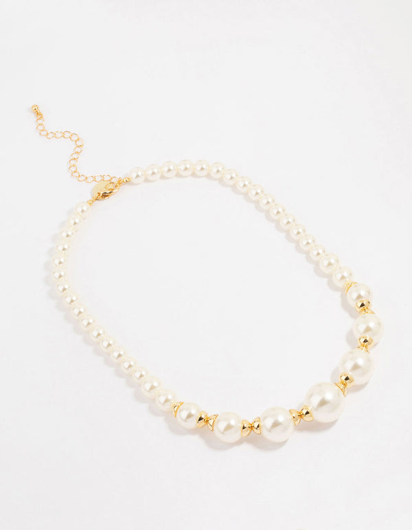 Gold Plated Pearl Graduating Necklace