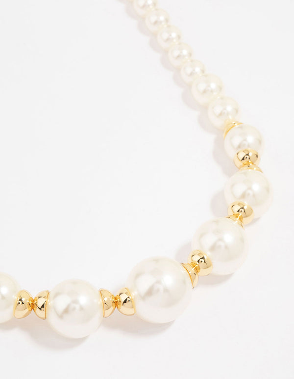 Gold Plated Pearl Graduating Necklace