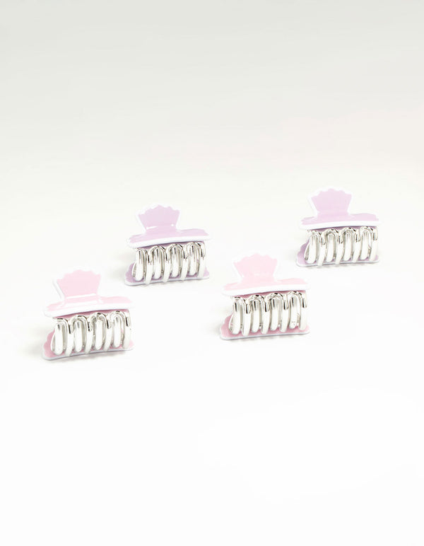 Pink & Purple Acrylic Scalloped Edge Claw Clips 4-Pack
