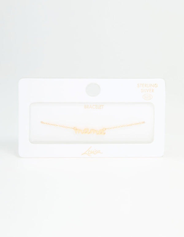 Gold Plated Sterling Silver Mama Toggle Bracelet