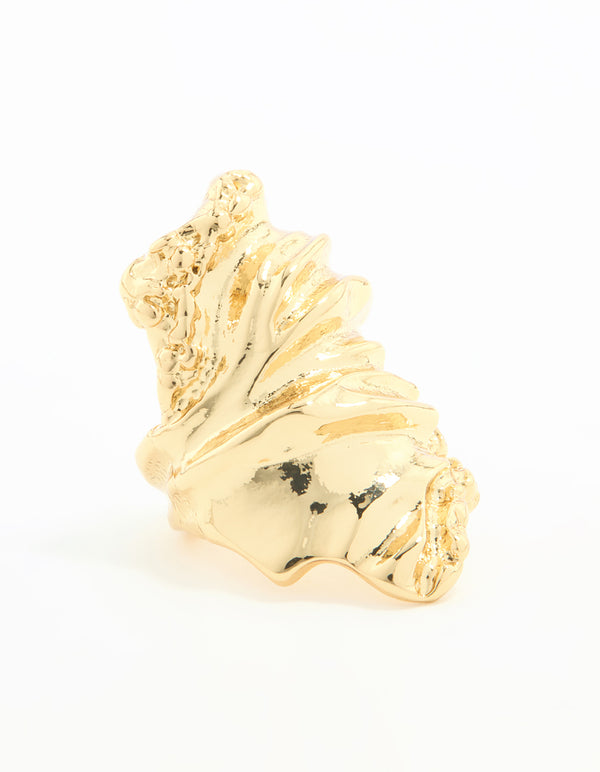 Gold Plated Molten Rock Ring