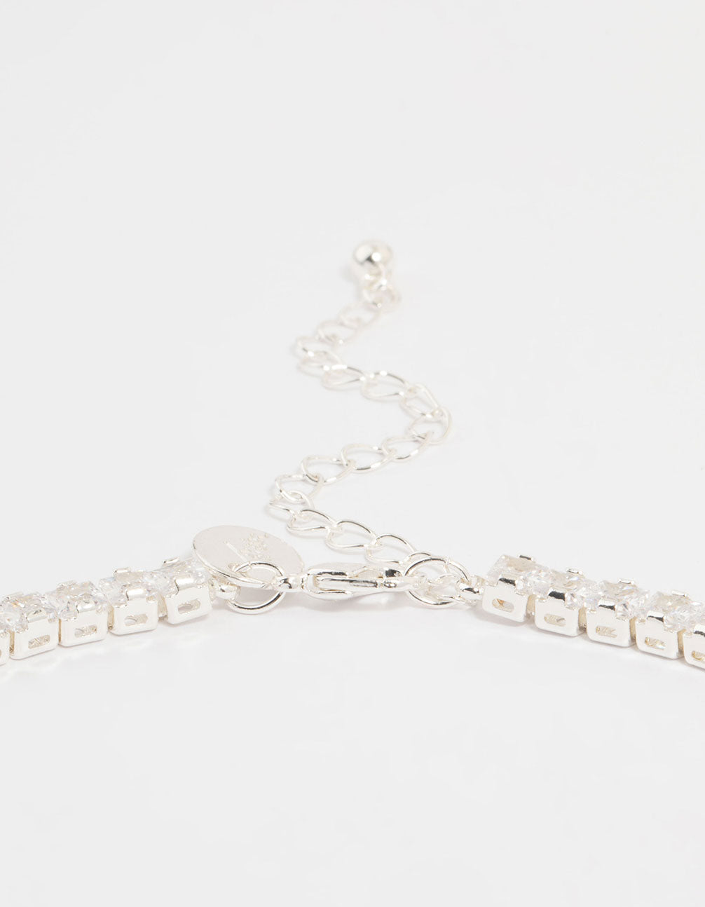 Silver Cubic Zirconia Thick V Necklace & Earrings Set