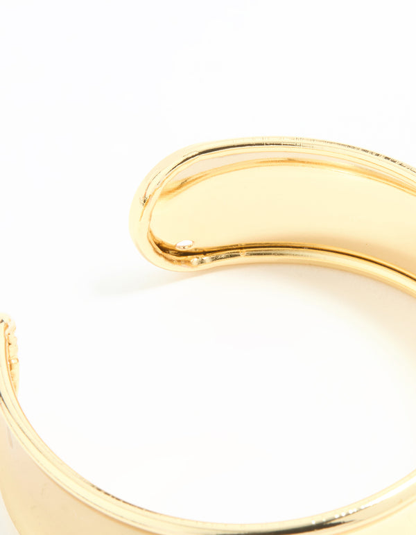 Gold Plated Smooth Thin Wrist Cuff