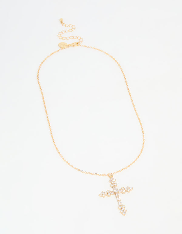Gold Plated Cross Pendant Necklace