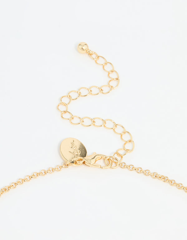 Gold Plated Rectangular Locket Pendant Necklace