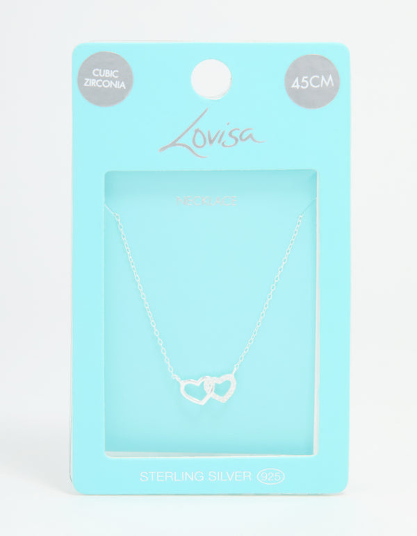 Sterling Silver Heart Link Necklace