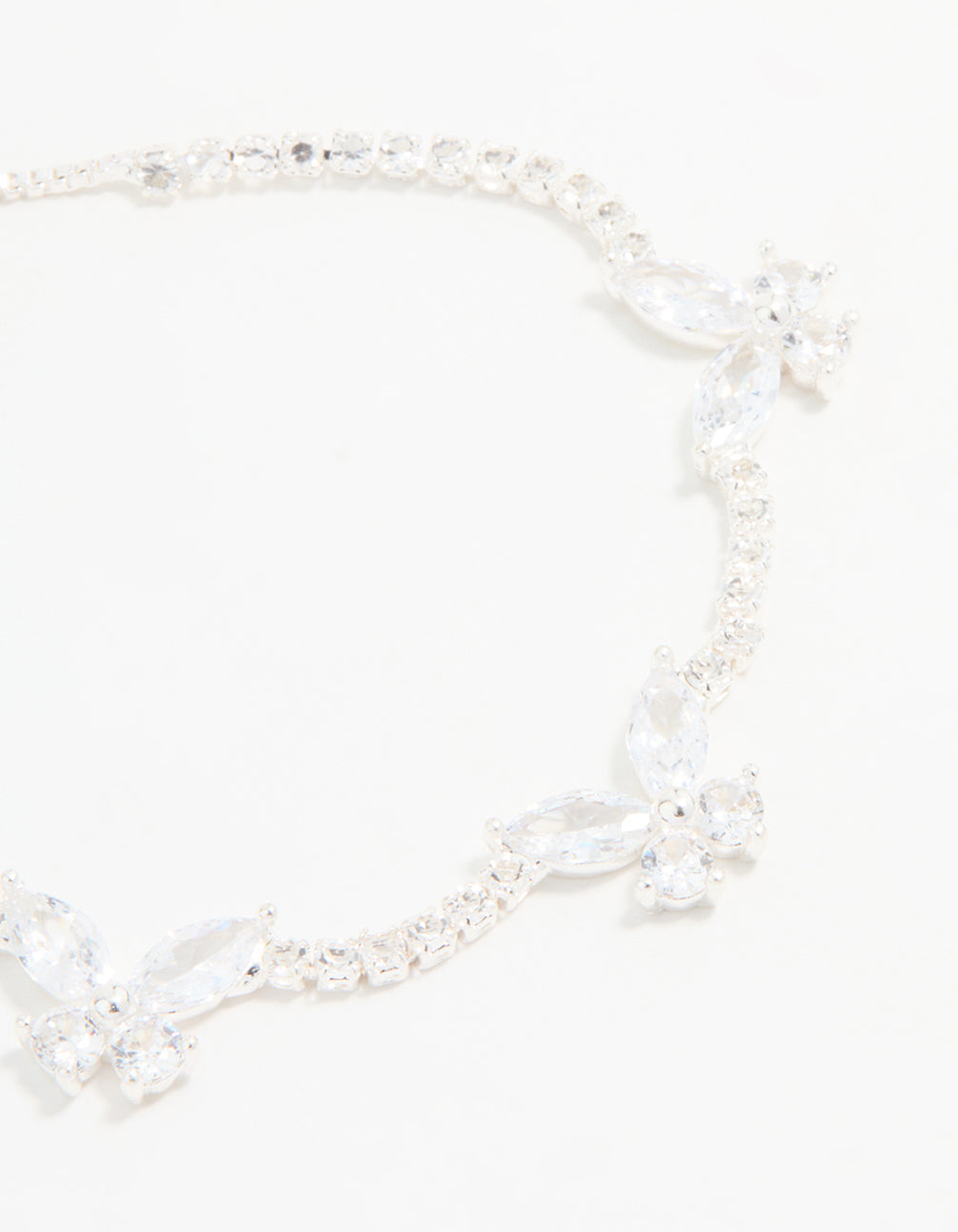 Silver Cubic Zirconia Butterfly Bracelet