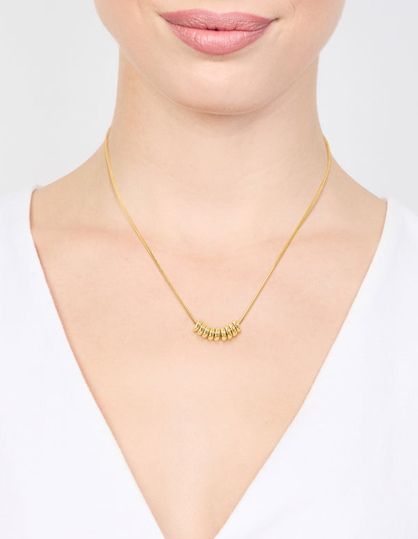 Waterproof Gold Plated Stainless Steel Rondell Necklace