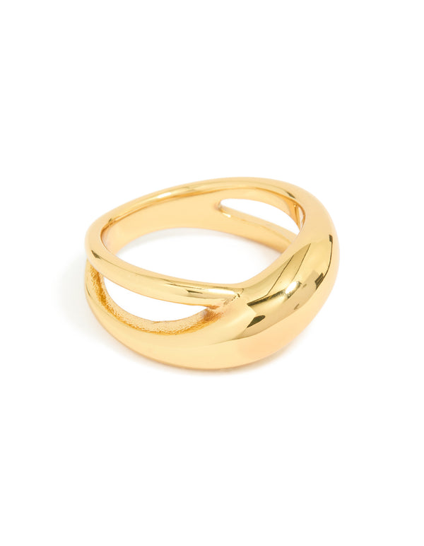 Waterproof Gold Plated Stainless Steel Thick Signet Ring