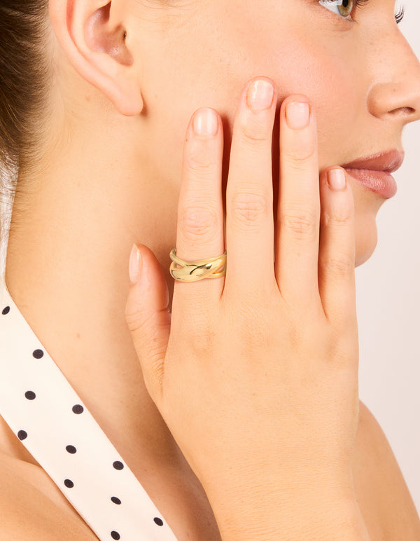 Waterproof Gold Plated Stainless Steel Thick Signet Ring
