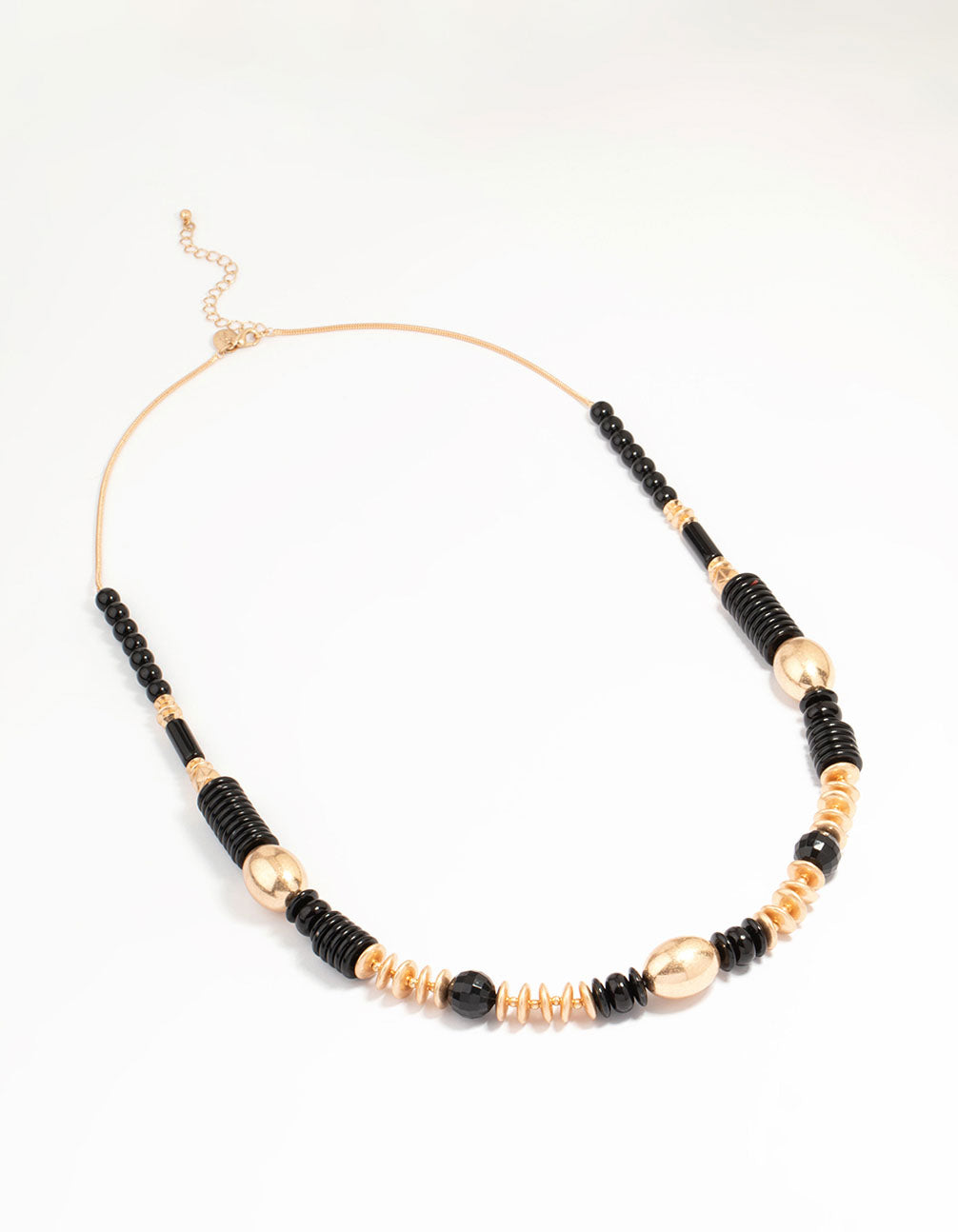 Gold & Black Beaded Layered Necklace