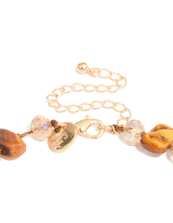 Green & Neutral Beaded Necklace