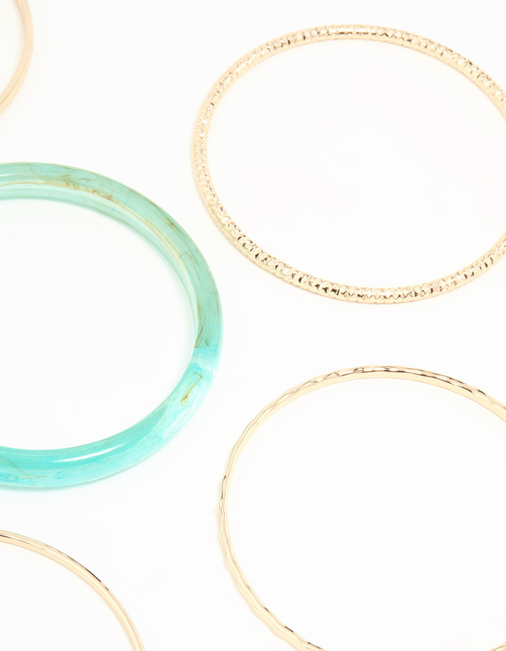 Gold & Acrylic Twisted Bangles 6-Pack