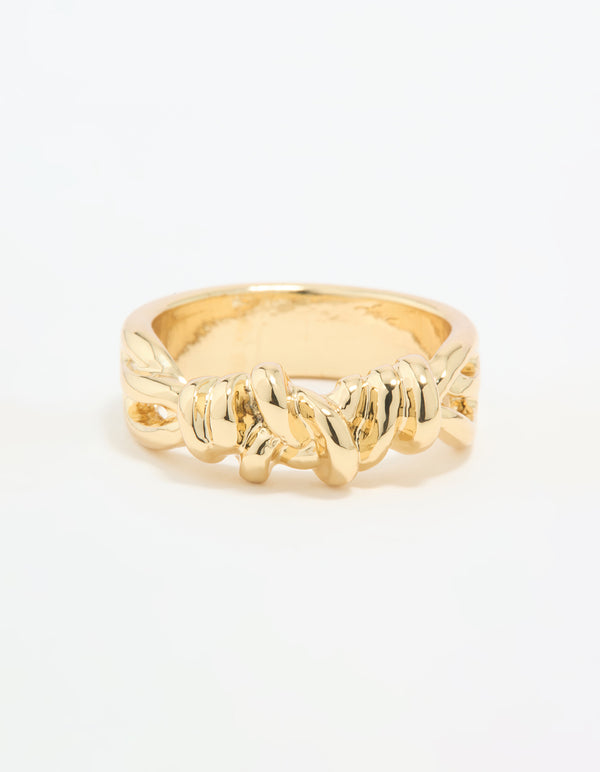 Gold Plated Dainty Knot Ring