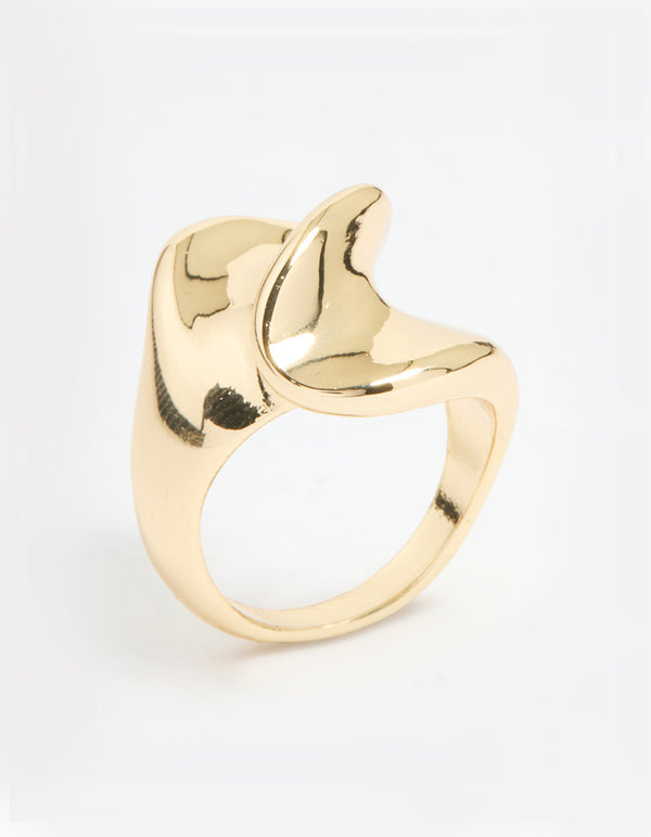 Gold Plated Twisted Oval Ring