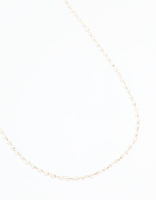 Waterproof Gold Plated Stainless Pearl Waist Chain