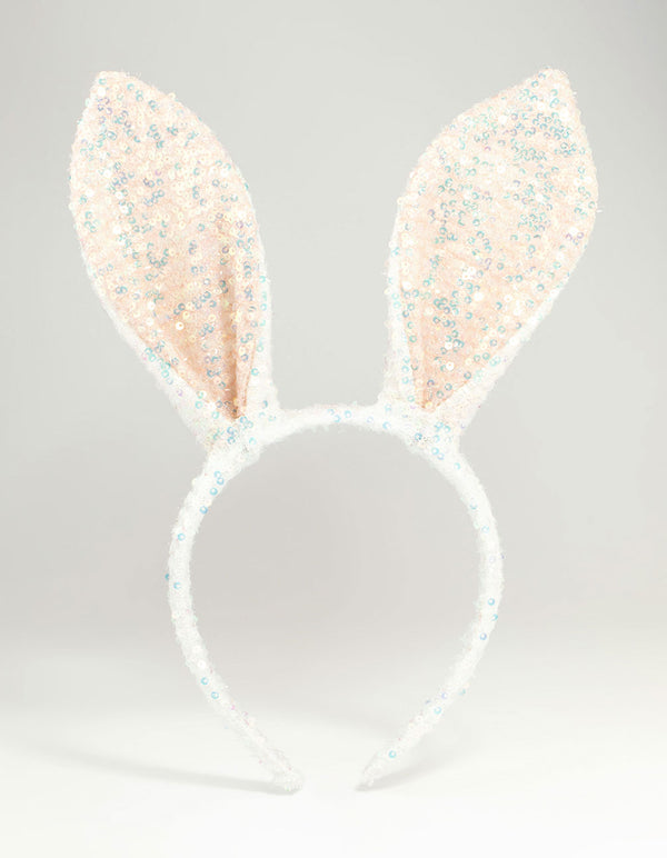 Kids Sequin Fabric Bunny Ears Headband