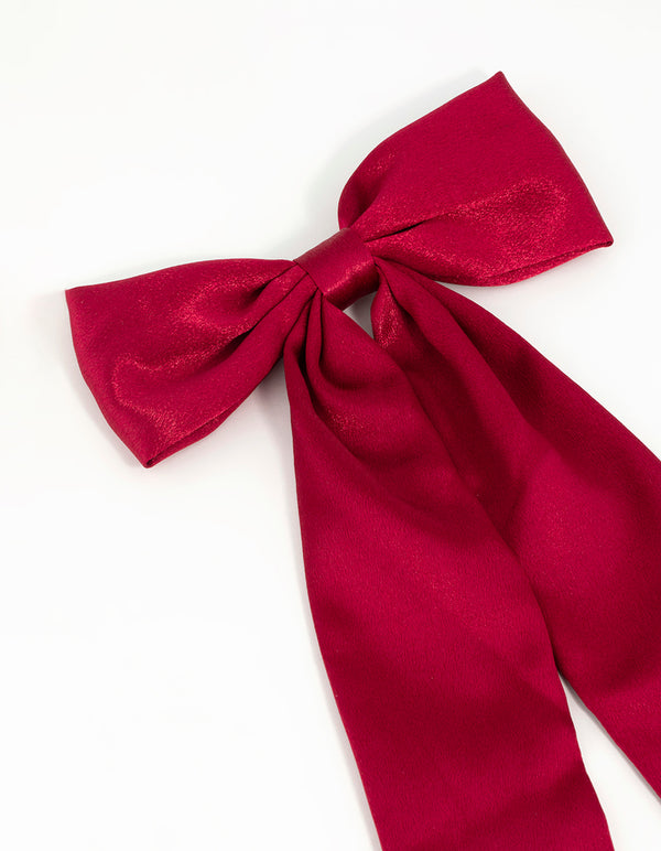 Red Fabric Statement Bow Hair Clip