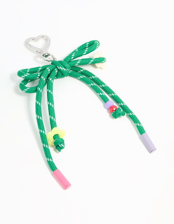 Green Rope Heart Keychain