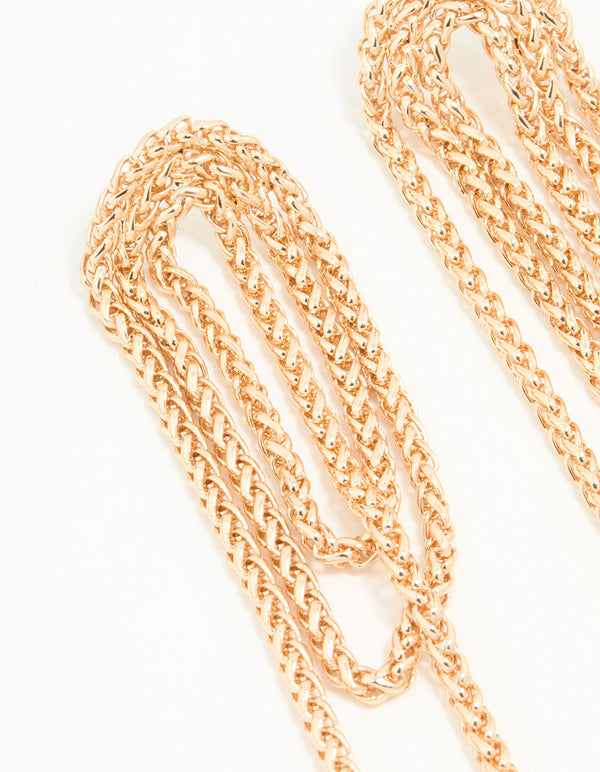 Gold Rope Drop Earrings