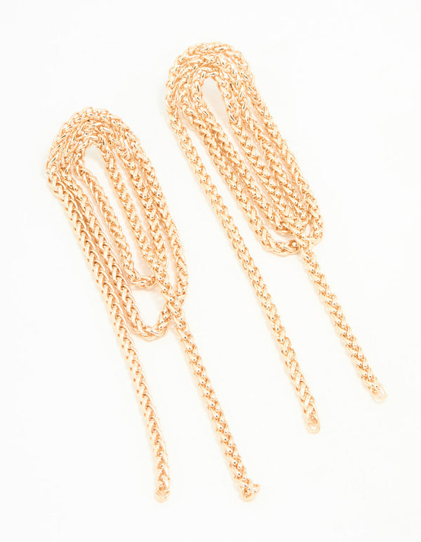 Gold Rope Drop Earrings