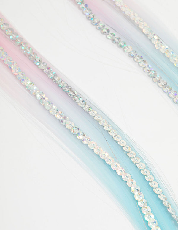 Kids Pink & Blue Faux Hair Butterfly Shaker Clips 2-Pack