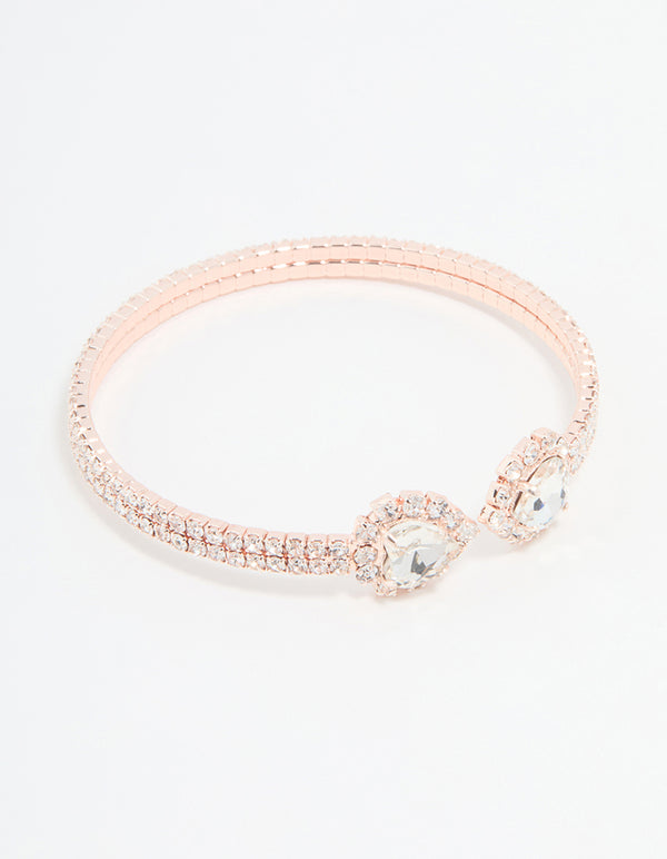 Rose Gold Diamante Wrist Cuff