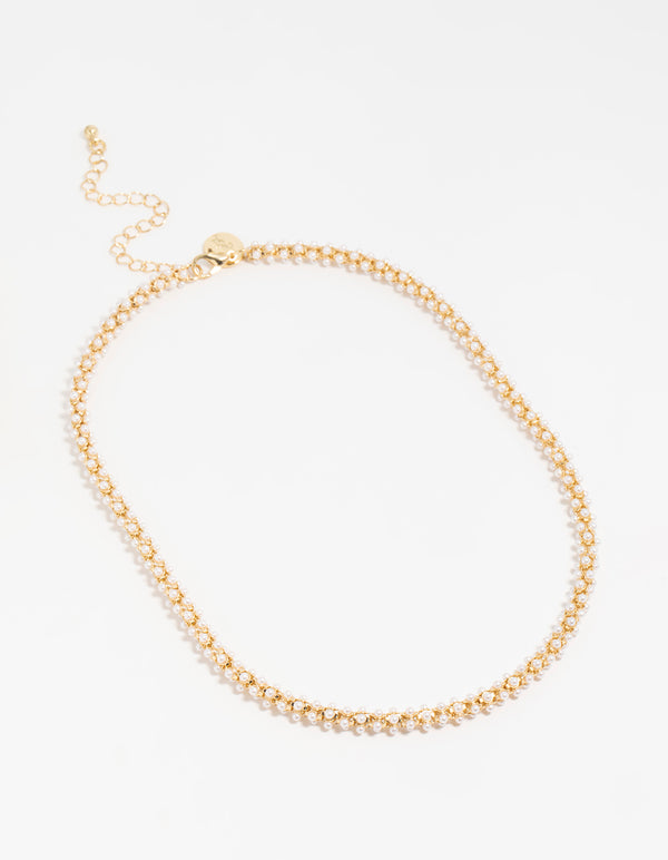 Gold Plated Pearl Fireball Bracelet