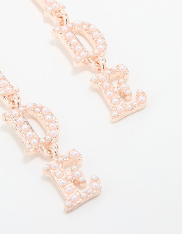 Rose Gold Bride Drop Earrings