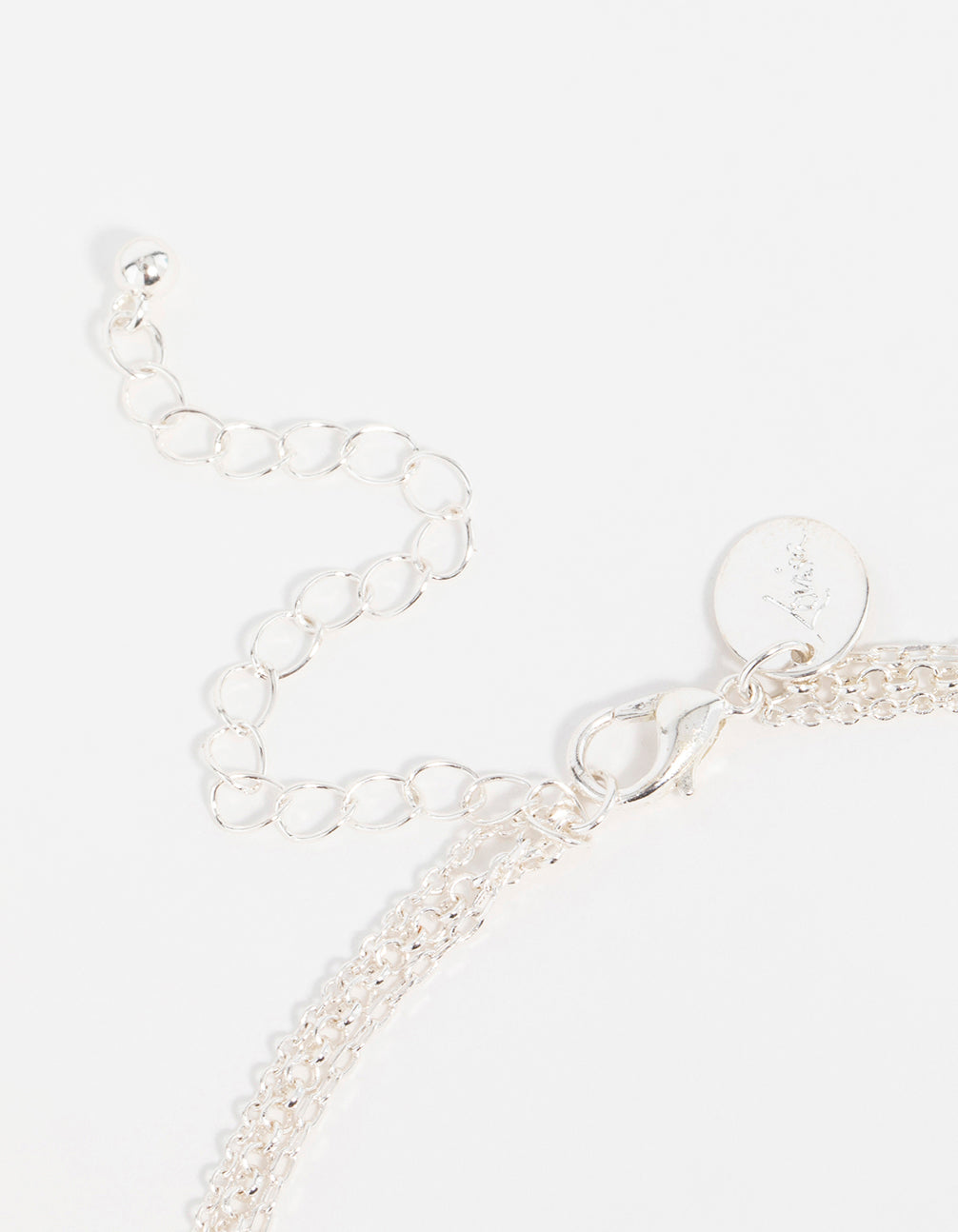 Silver Rectangle Pendants Layered Necklace