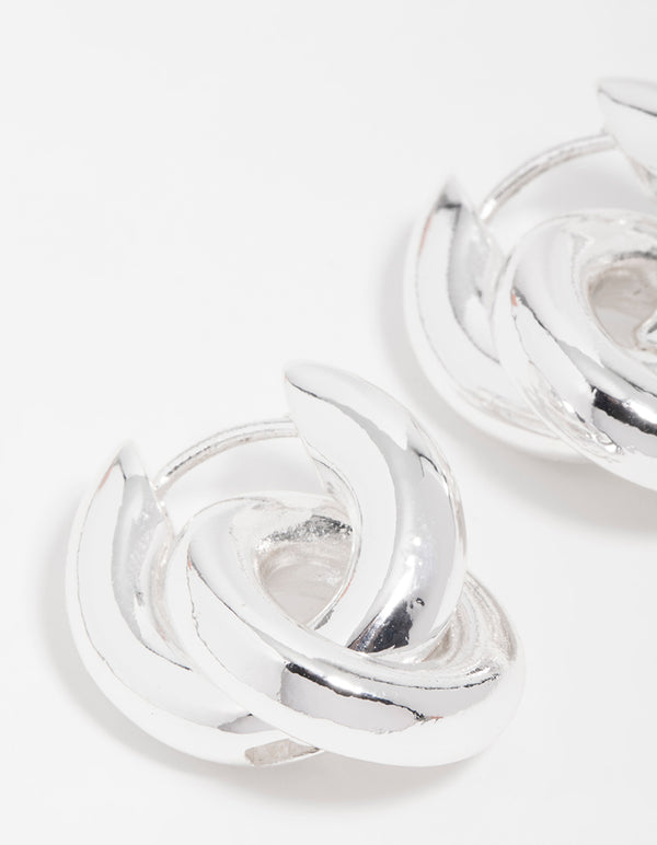 Silver Small Double Hoop Earrings