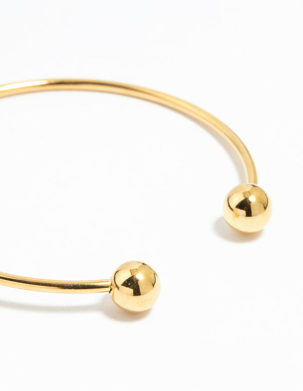 Waterproof Gold Plated Stainless Steel Ball Wrist Cuff