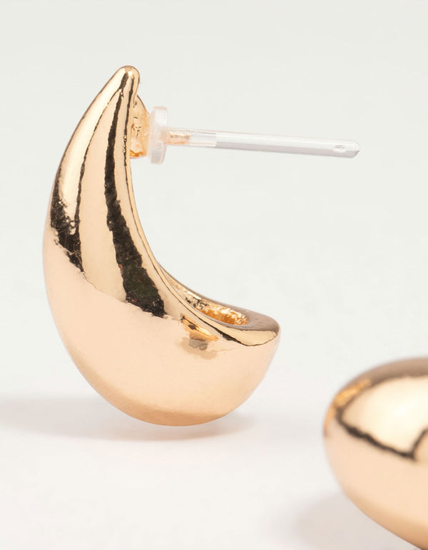 Gold Teardrop Drop Earrings