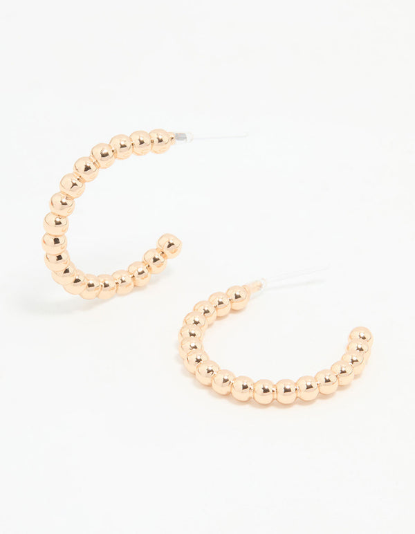 Gold Textured Large Hoop Earrings