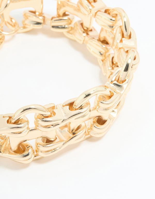Gold Marina Ladder T & O Bracelet