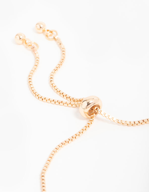 Gold Cubic Zirconia Acrylic FlowerToggle Bracelet