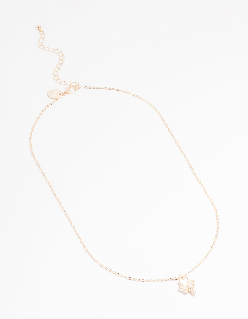 Rose Gold Plated Cubic Zirconia Clover Pendant Necklace