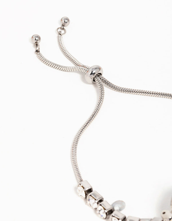 Silver Diamante Bolo Watch