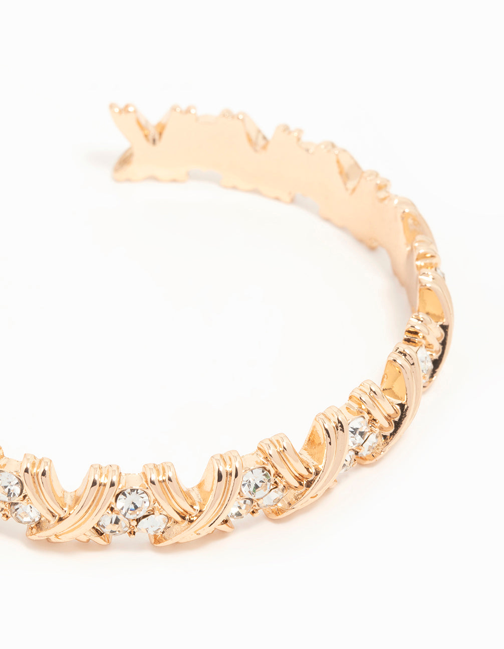 Gold Diamante Crisscross Wrist Cuff