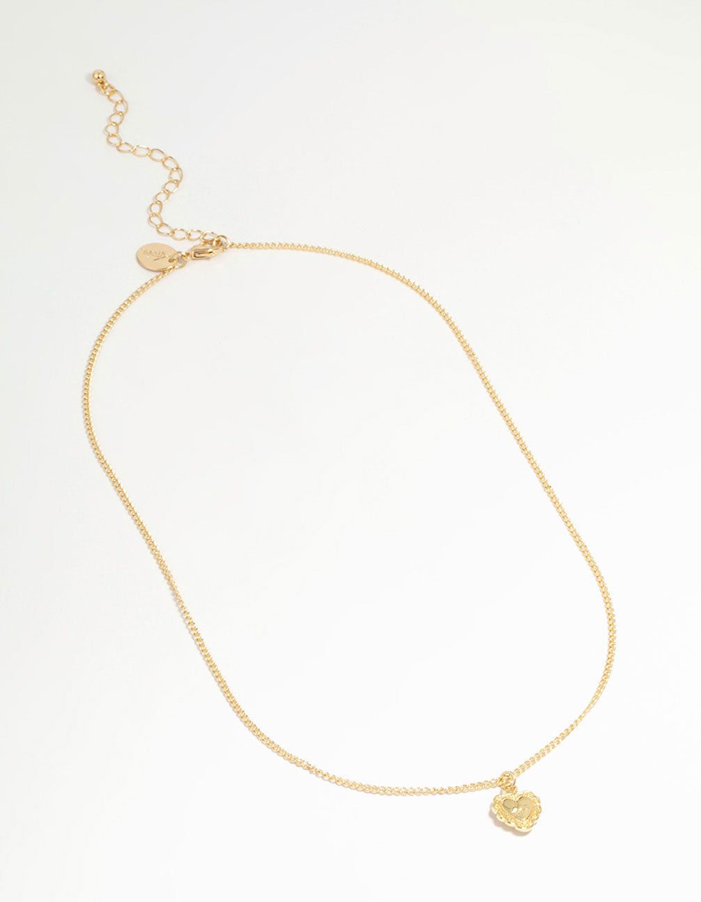 Gold Plated Cross & Heart Pendant Necklace