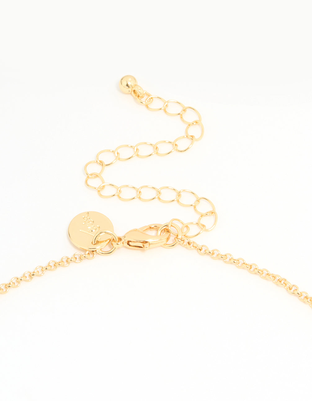 Gold Plated Bubble E & Heart Charm Necklace