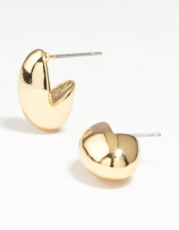 Gold Plated Mini Oval Stud Earrings